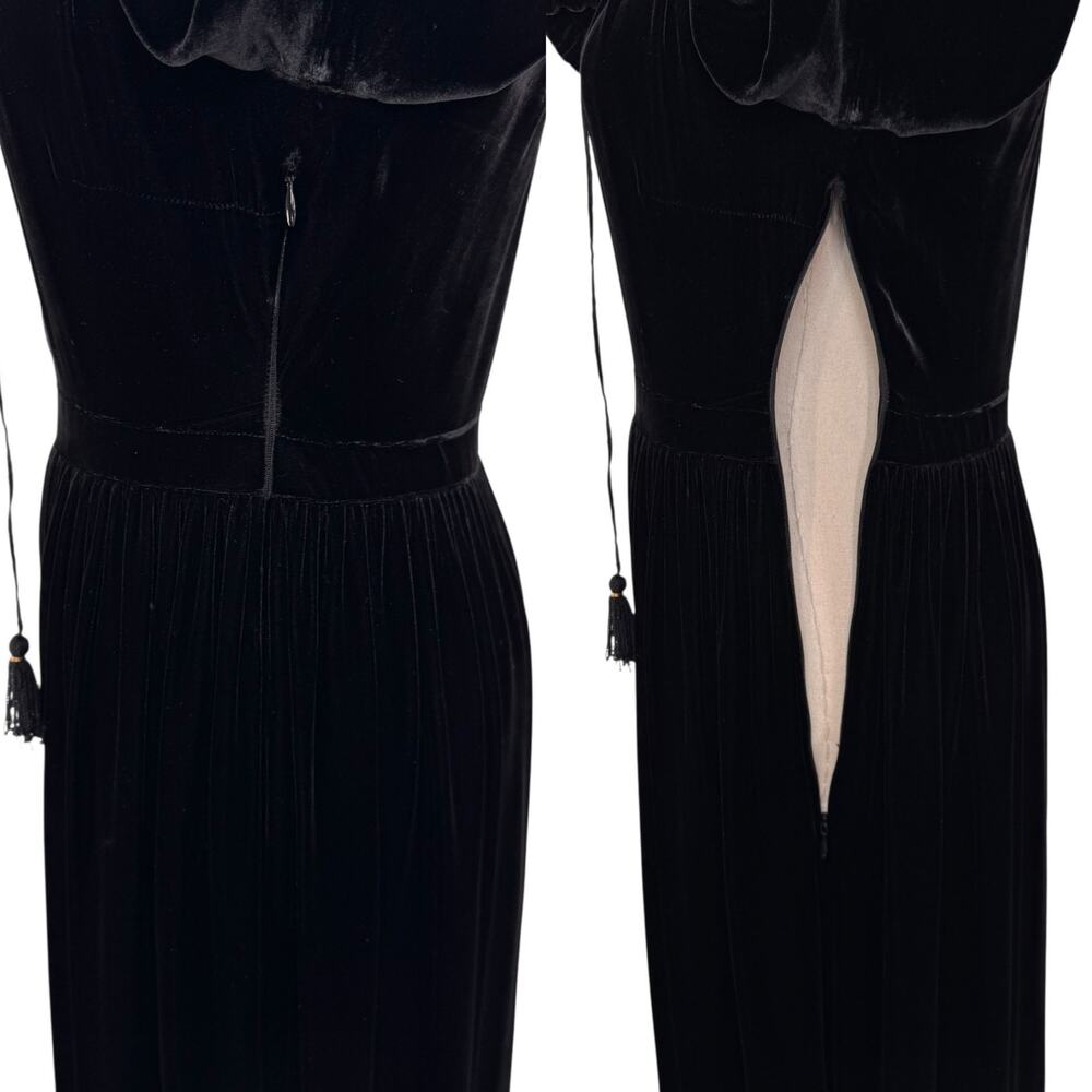 Ulla Johnson Talitha Midi Dress Black Velvet Silk Bohemian Witchy Size 2 - Picture 10 of 16